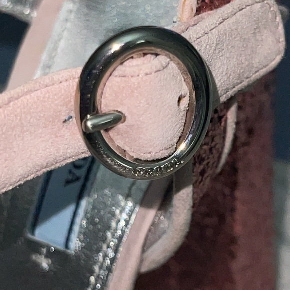 Prada calzatura donna glitter rose color size 39 5” heel excellent condition. - Picture 13 of 13